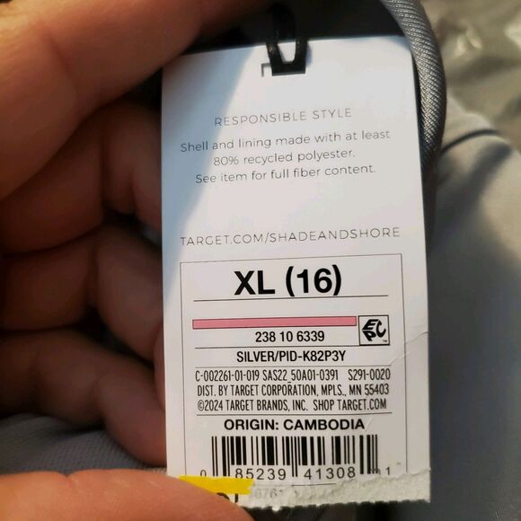 shade and shore Silver Swim Size XL (16) NWT - Picture 6 of 7